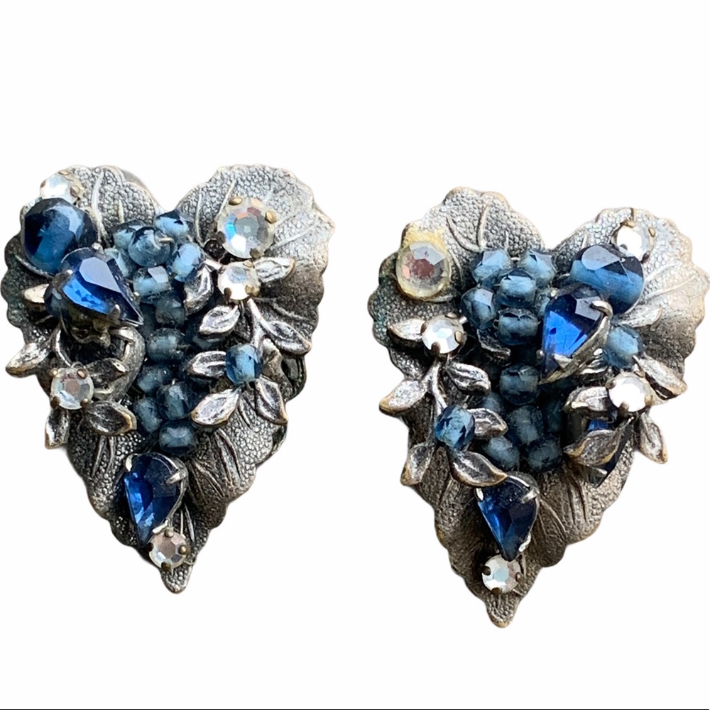 DeMario NY Sapphire Blue Crystal Rhinestone